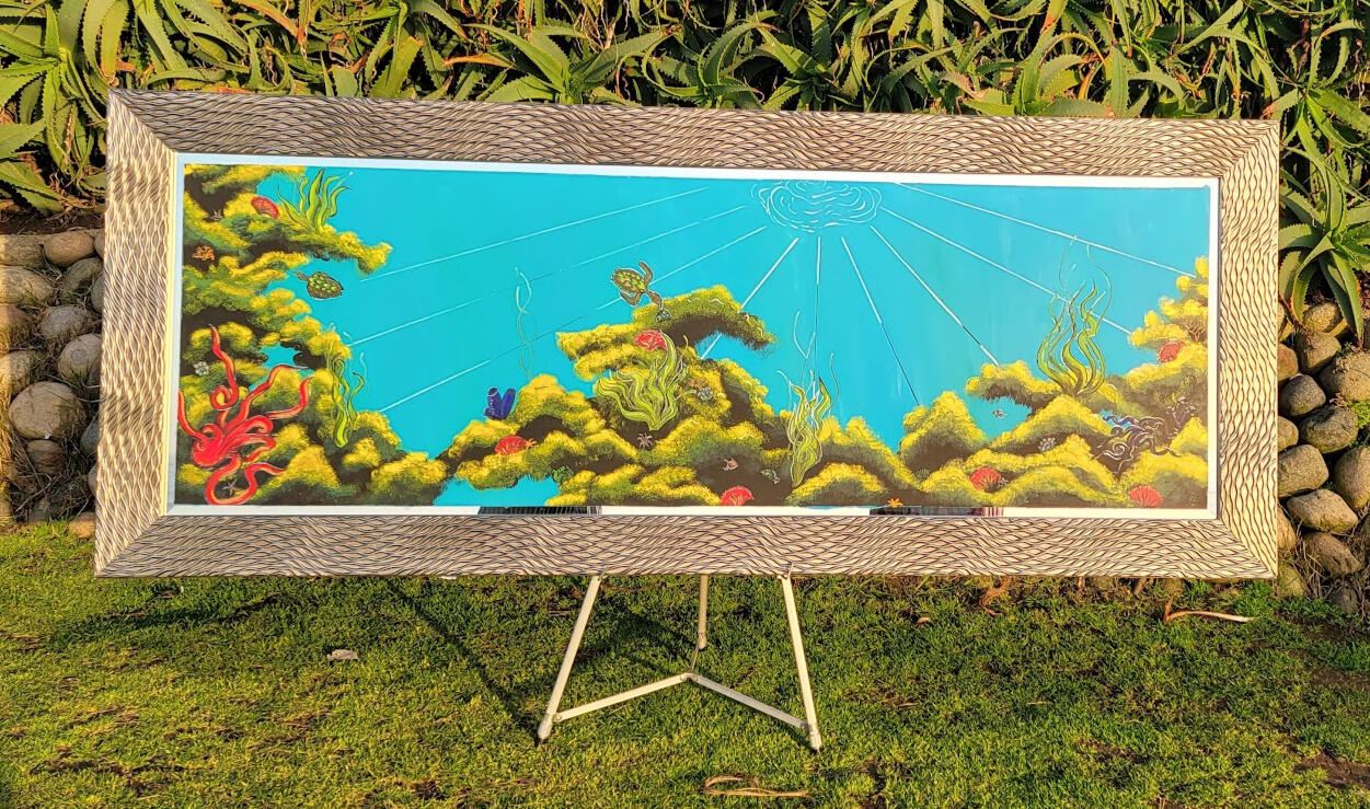 Sold $14,000 Framed 77.25"w x 31.25"h