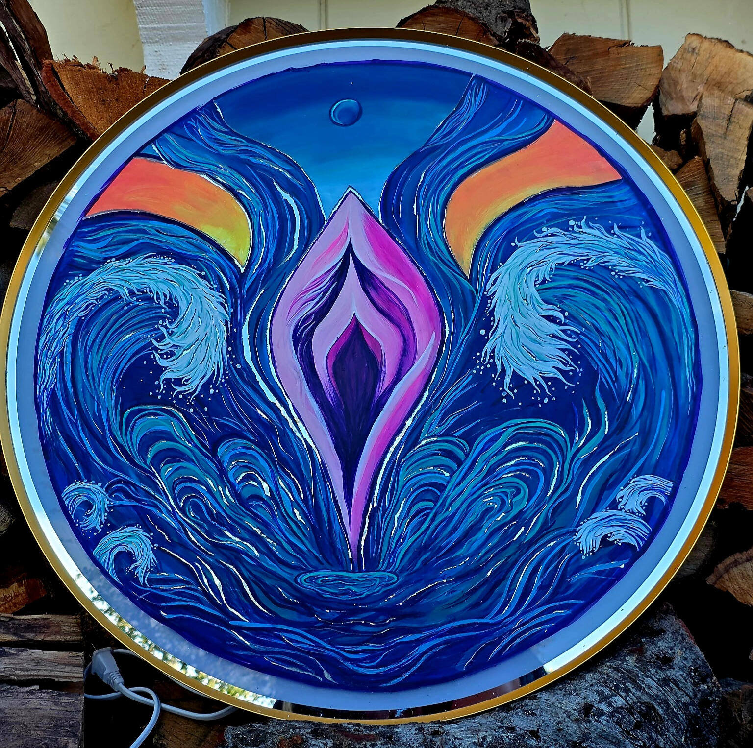 PS Experience You is currently with Alwun House, in Phoenix, with a debut Feb 14, 2026- Mar 6, 2026. The circular edge of painting lights up. $5,500 sale form opens after event.